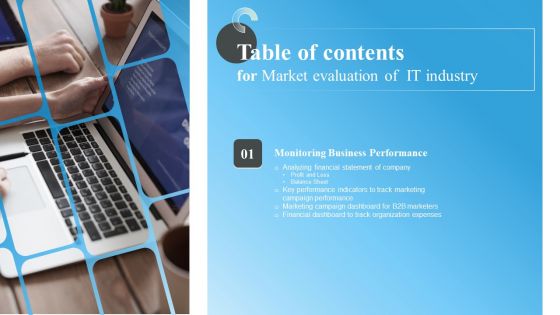 Market Evaluation Of IT Industry Table Of Contents Structure PDF Market Evaluation Of IT Industry Table Of Contents Structure PDF
