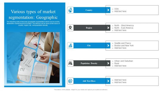 Market Evaluation Of IT Industry Various Types Of Market Segmentation Geographic Mockup PDF