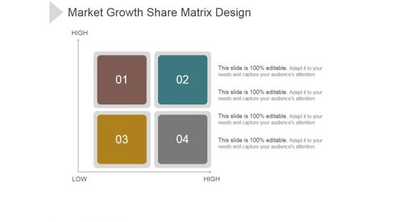 Market Growth Share Matrix Design Ppt PowerPoint Presentation Visuals