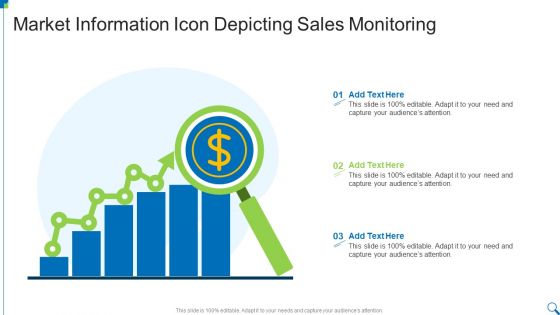 Market Information Icon Depicting Sales Monitoring Topics PDF