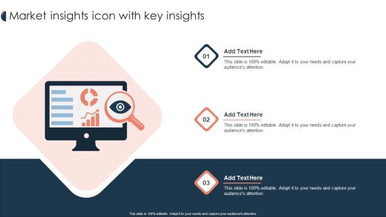 Market Insights Icon With Key Insights Ppt PowerPoint Presentation Pictures Clipart PDF