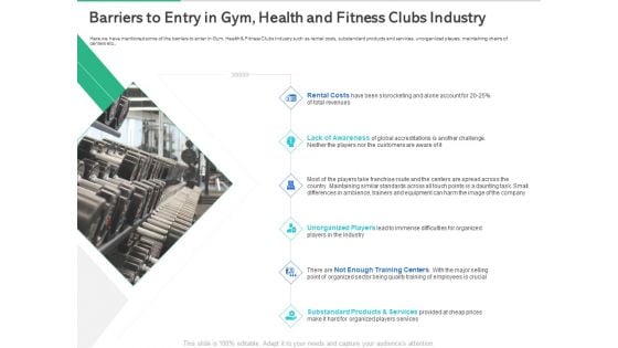 Market Overview Fitness Industry Barriers To Entry In Gym Health And Fitness Clubs Industry Sample PDF