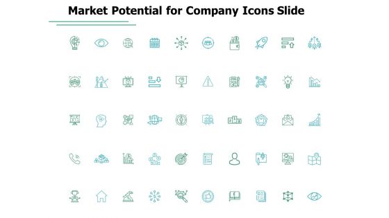 Market Potential For Company Icons Slide Ppt PowerPoint Presentation Show Format Ideas