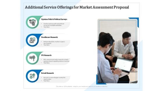 Market Research Additional Service Offerings For Market Assessment Proposal Ppt PowerPoint Presentation Inspiration Format Ideas PDF Market Research Additional Service Offerings For Market Assessment Proposal Ppt PowerPoint Presentation Inspiration Format Ideas PDF
