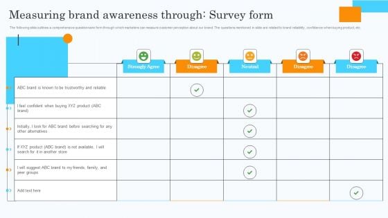 Market Research Assessment Of Target Market Requirements Measuring Brand Awareness Through Survey Form Inspiration PDF