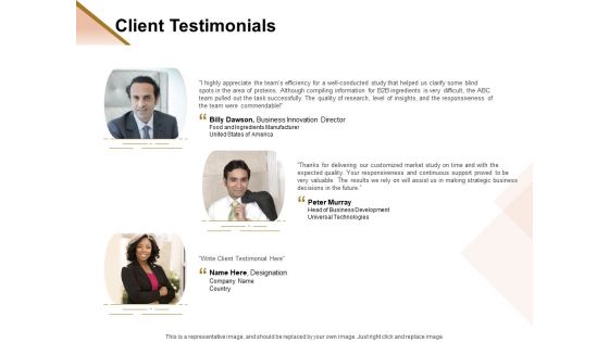 Market Research Demand Client Testimonials Ppt Slides Guide PDF
