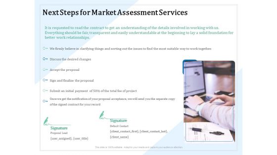 Market Research Next Steps For Market Assessment Services Ppt PowerPoint Presentation Slides Introduction PDF