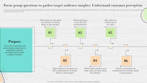 Market Research To Determine Business Opportunities Focus Group Questions To Gather Target Understand Customer Guidelines PDF