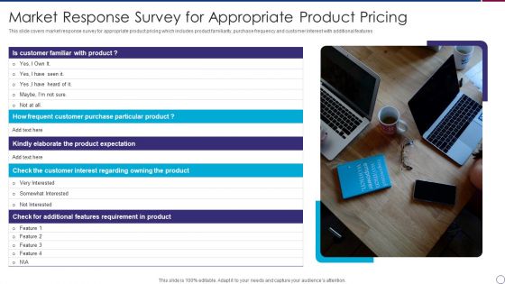 Market Response Survey For Appropriate Product Pricing Background PDF