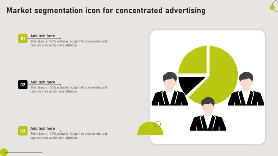 Market Segmentation Icon For Concentrated Advertising Slides PDF