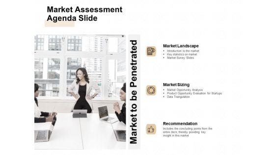 Market Sizing Market Assessment Agenda Slide Ppt Pictures Icon PDF