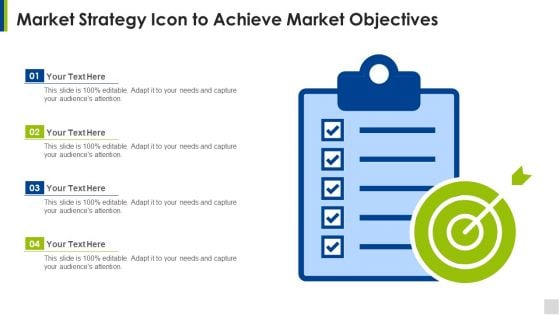 Market Strategy Icon To Achieve Market Objectives Brochure PDF