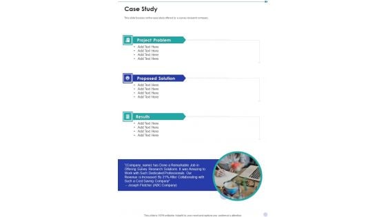 Market Survey Solutions Proposal Case Study One Pager Sample Example Document