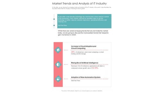 Market Trends And Analysis Of IT Industry One Pager Documents