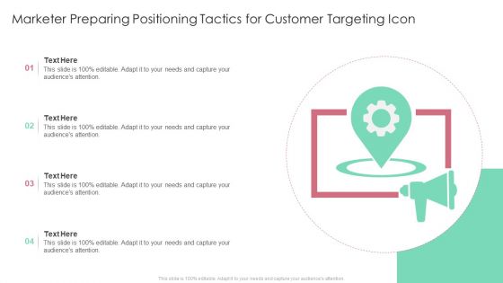 Marketer Preparing Positioning Tactics For Customer Targeting Icon Inspiration PDF