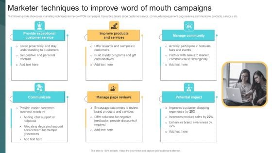 Marketer Techniques To Improve Word Of Mouth Campaigns Deploying Viral Marketing Strategies Microsoft PDF Marketer Techniques To Improve Word Of Mouth Campaigns Deploying Viral Marketing Strategies Microsoft PDF
