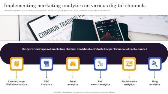Marketers Guide To Data Analysis Optimization Implementing Marketing Analytics On Various Digital Channels Template PDF