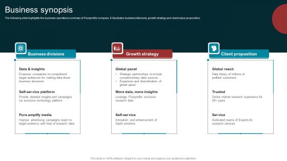 Marketing Agency Company Outline Business Synopsis Infographics PDF Marketing Agency Company Outline Business Synopsis Infographics PDF