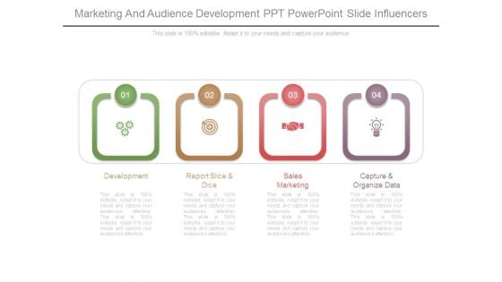 Marketing And Audience Development Ppt Powerpoint Slide Influencers