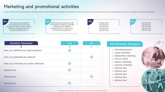 Marketing And Promotional Activities Strategic Playbook For Internal Sales Advancement Ideas PDF