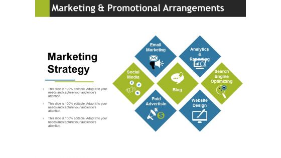 Marketing And Promotional Arrangements Ppt PowerPoint Presentation Layouts Design Inspiration