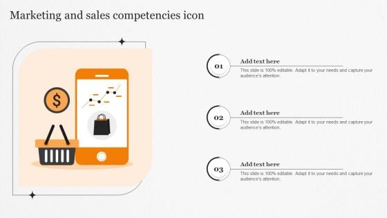 Marketing And Sales Competencies Icon Ppt Professional Slide Download PDF