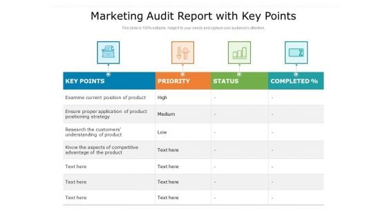 Marketing Audit Report With Key Points Ppt PowerPoint Presentation File Professional PDF