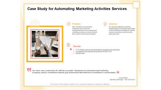 Marketing Automation Case Study For Automating Marketing Activities Services Topics PDF