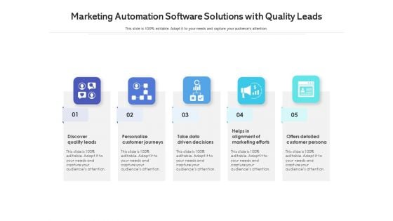 Marketing Automation Software Solutions With Quality Leads Ppt PowerPoint Presentation Gallery Display PDF