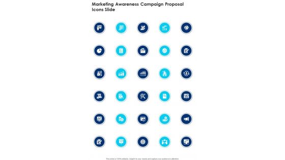 Marketing Awareness Campaign Proposal Icons Slide One Pager Sample Example Document
