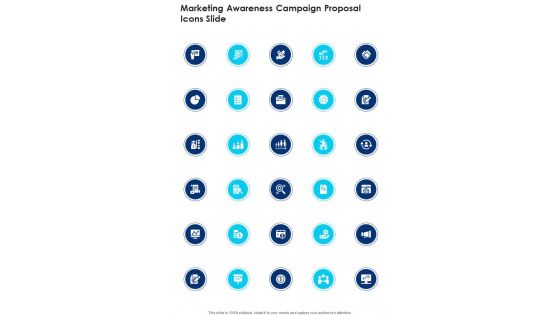 Marketing Awareness Campaign Proposal Icons Slide One Pager Sample Example Document Marketing Awareness Campaign Proposal Icons Slide One Pager Sample Example Document