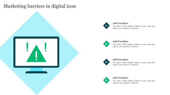 Marketing Barriers In Digital Icon Ppt Files PDF