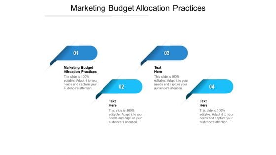 Marketing Budget Allocation Practices Ppt PowerPoint Presentation Layouts Design Inspiration Cpb Pdf