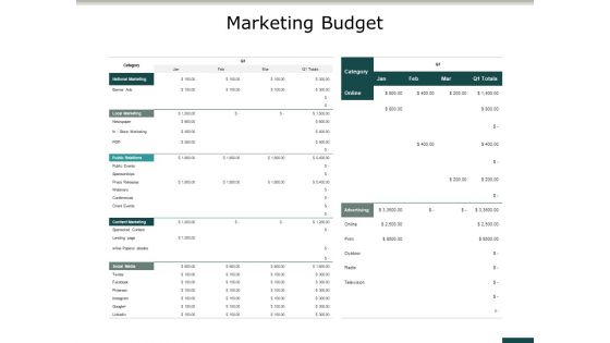 Marketing Budget Ppt PowerPoint Presentation Infographics Format Ideas