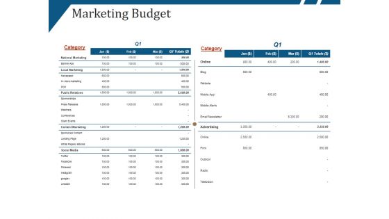 Marketing Budget Ppt PowerPoint Presentation Professional Background Image