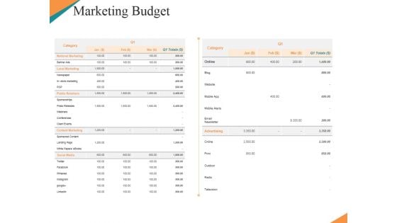 Marketing Budget Ppt PowerPoint Presentation Professional Styles
