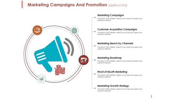 Marketing Campaigns And Promotion Template 2 Ppt PowerPoint Presentation Show Templates