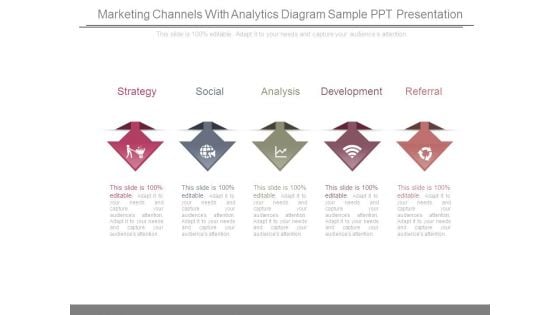 Marketing Channels With Analytics Diagram Sample Ppt Presentation