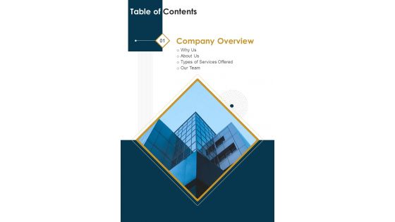 Marketing Collaboration Proposal Table Of Contents One Pager Sample Example Document