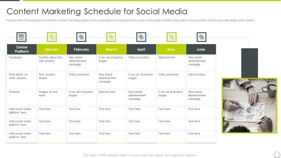 Marketing Communication Channels For Increasing Brand Awarenes Content Marketing Schedule Rules PDF