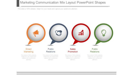 Marketing Communication Mix Layout Powerpoint Shapes