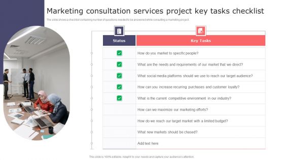 Marketing Consultation Services Project Key Tasks Checklist Summary PDF