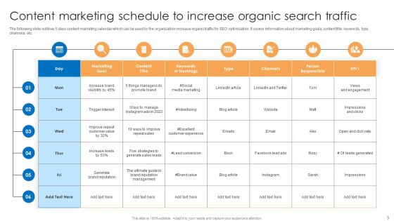 Marketing Content Schedule Ppt PowerPoint Presentation Complete Deck With Slides Slide03