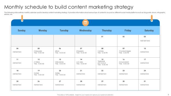 Marketing Content Schedule Ppt PowerPoint Presentation Complete Deck With Slides Slide05