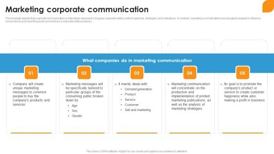 Marketing Corporate Communication Ppt Layouts Templates PDF