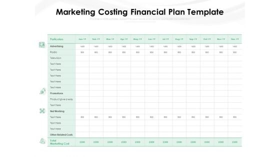 Marketing Costing Financial Plan Template Ppt PowerPoint Presentation Icon Deck PDF