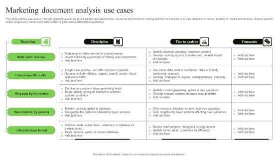 Marketing Document Analysis Use Cases Topics PDF