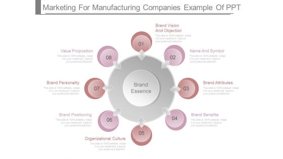 Marketing For Manufacturing Companies Example Of Ppt