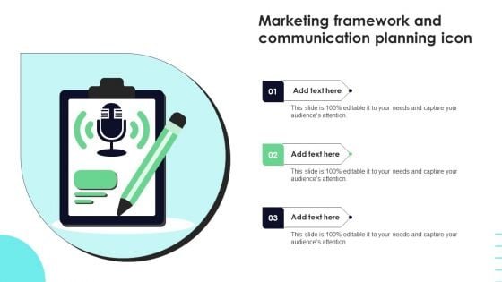 Marketing Framework And Communication Planning Icon Professional PDF