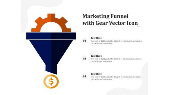 Marketing Funnel With Gear Vector Icon Ppt PowerPoint Presentation Outline Influencers PDF